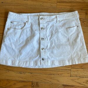 American Eagle Outfitters White Mini Denim Skirt
